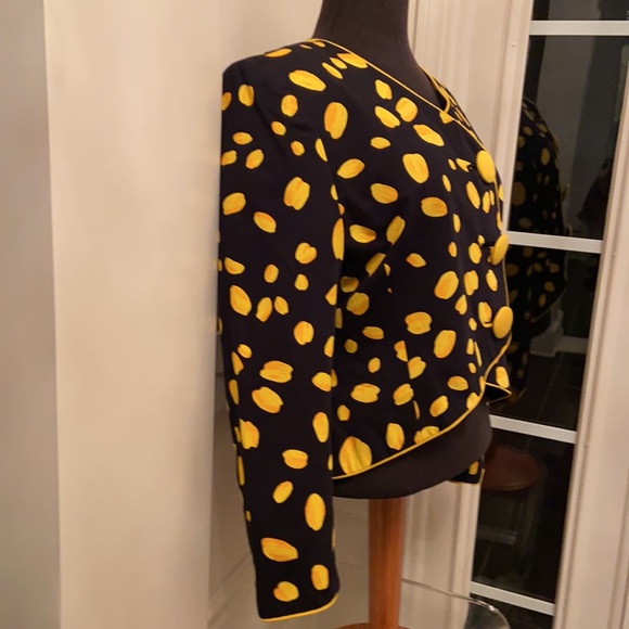 68 E Strauss Vintage Blazer & Scarf sz 8 jck p2p 18 21L - Picture 9 of 15